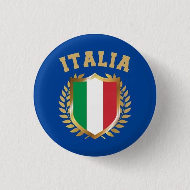 Italia/Italy Flag Shield Button (Front)