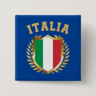 Italia/Italy Flag Shield Button