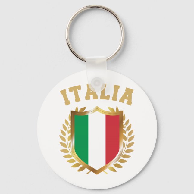 Italia/Italy Flag Shield Keychain (Front)