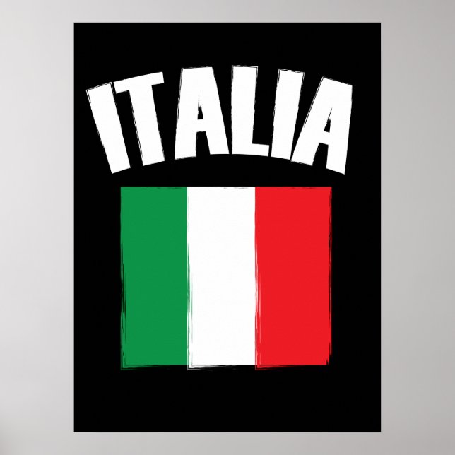 Italia Italy Flag Soccer Fan Poster (Front)