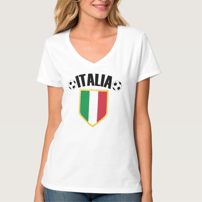 Italia Italy Flag Soccer Fan T-Shirt (Front)