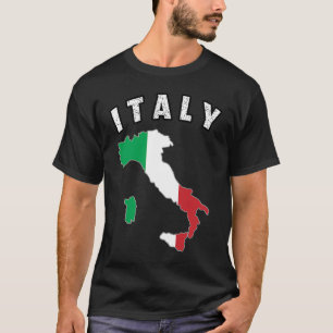 Italia Italy Flag Souvenir Italian Map Vintage T-Shirt