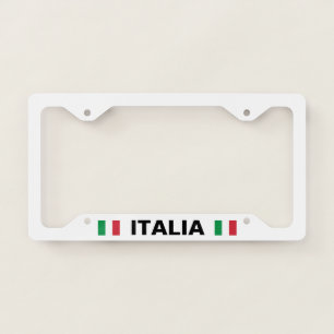 Italia Italy Flag White License Plate Frame