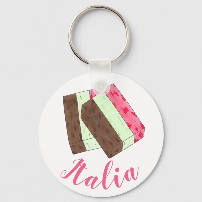 ITALIA Italy Italian Food Spumoni Ice Cream Gelato Keychain (Front)