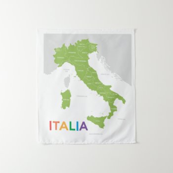 Italia Italy Regions Map  Tapestry by LaurEvansDesign at Zazzle