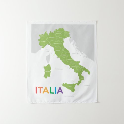 Italia Italy Regions Map  Tapestry