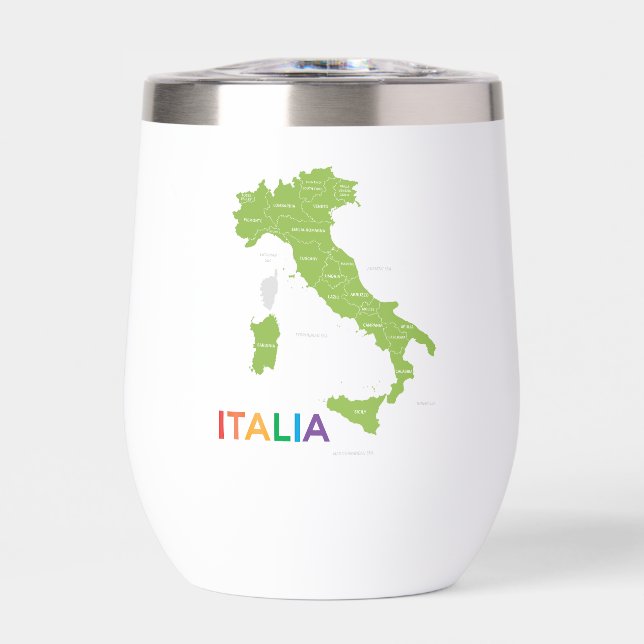 Italia Italy vacation gift WIne Glass Thermal Wine Tumbler (Front)