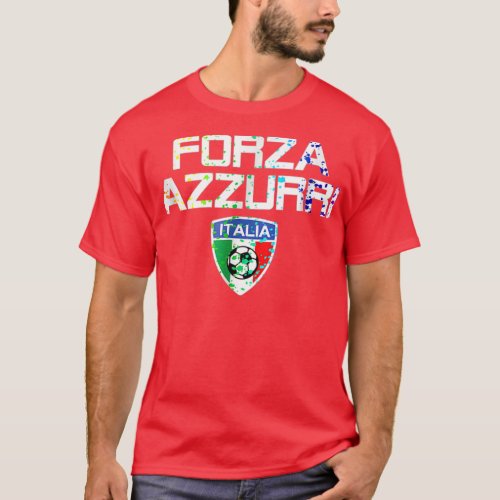Italia Jersey Forza Azzurri Paint Splatter Calcio  T_Shirt