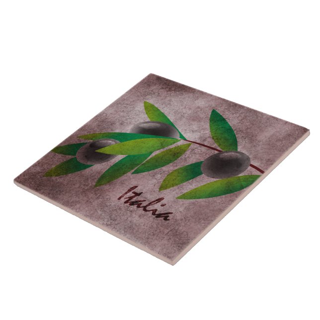 Italia Olives Ceramic Tile (Side)
