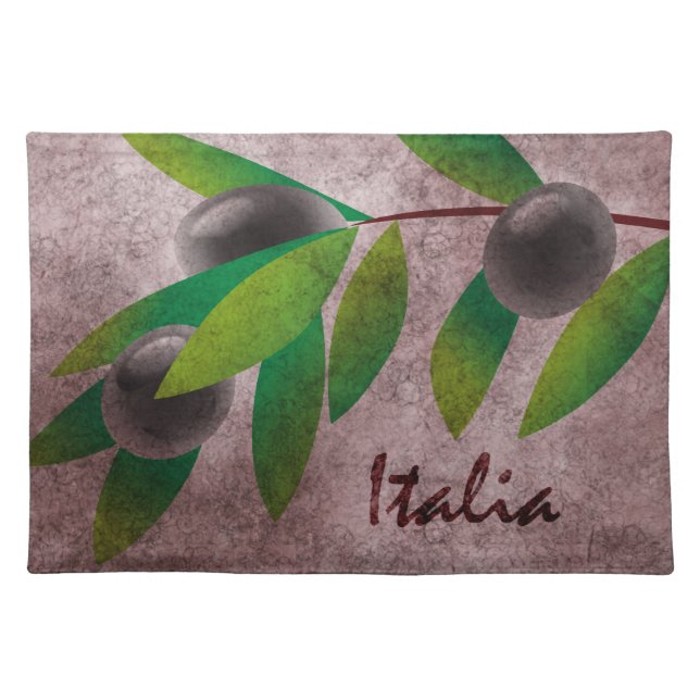 Italia Olives Cloth Placemat (Front)