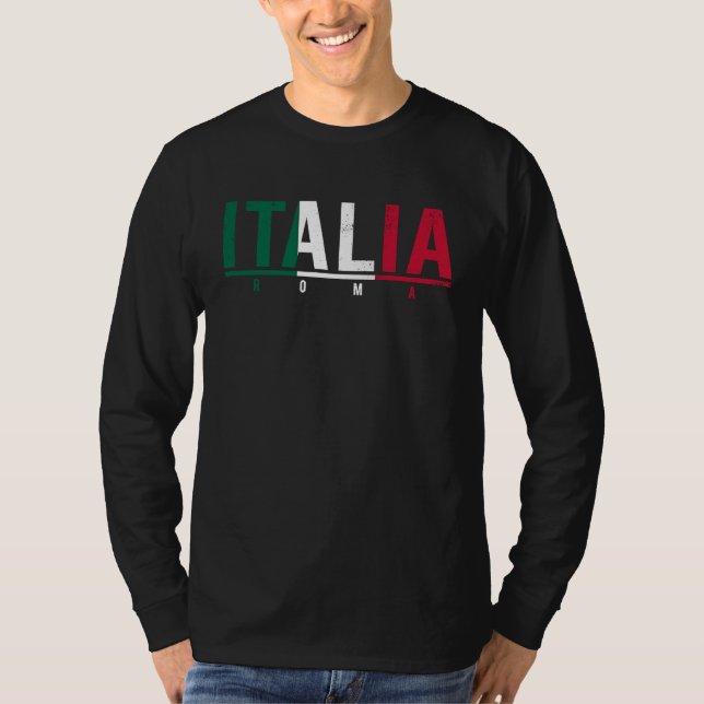 Italia Roma Italian Flag I Love Italy   Men Women T-Shirt (Front)