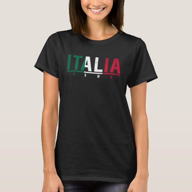 Italia Roma Italian Flag I Love Italy   Men Women T-Shirt (Front)