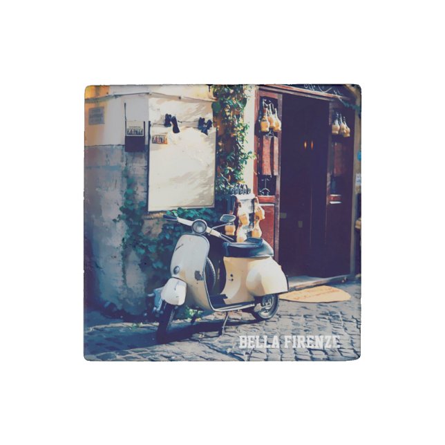 *  Italia Scooter Florence Italy Cobblestone AP12 Stone Magnet (Front)