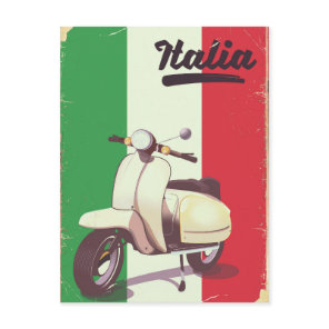 Italia Scooter Vintage travel poster Postcard