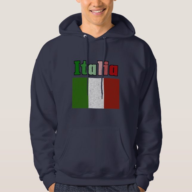 Italia Vintage Flag Hooded Sweatshirt (Front)