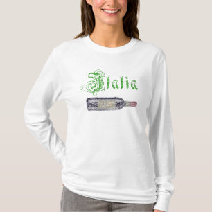 Italia Wine Bottle Womens Vintage Hoodie Shirt