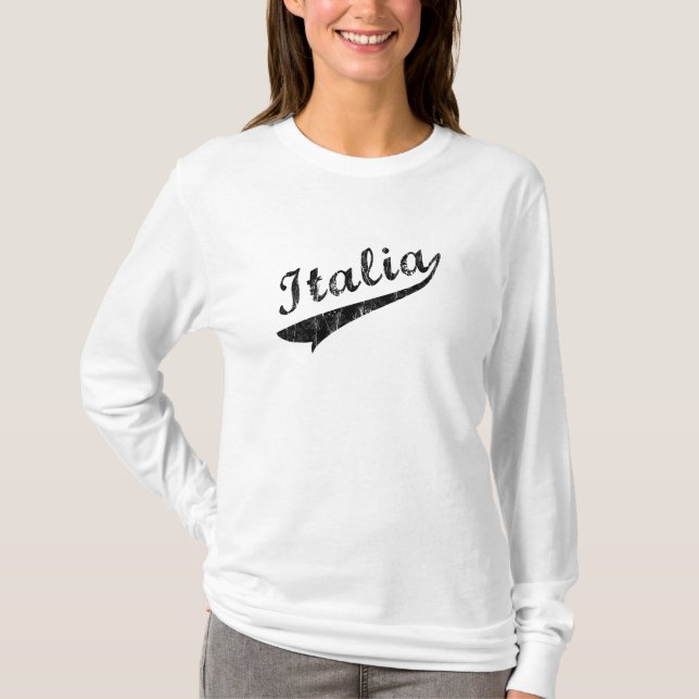 Italia Womens Baseball Hoodie Shirt (Front)