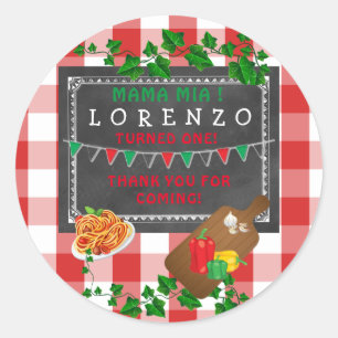 Italian 1st birthday thank you classic round sticker
