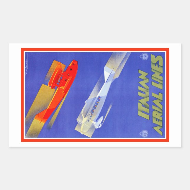 Italian Aerial Lines Rectangular Sticker (Front)