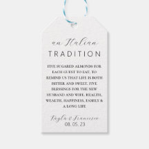 Italian Almond Wedding Tradition Favor Tag