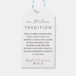 Italian Almond Wedding Tradition Favor Tag