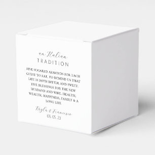 Italian Almond Wedding Tradition Favor Tag Boxes