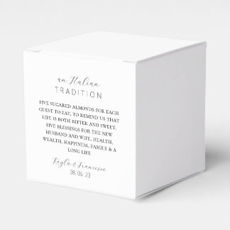 Italian Almond Wedding Tradition Favor Tag Boxes