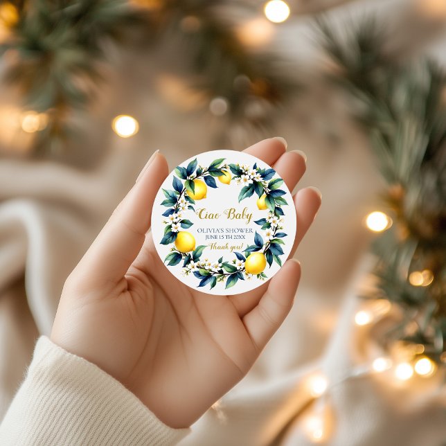 Italian Amalfi Ciao Baby Thank You Stickers  (Creator Uploaded)