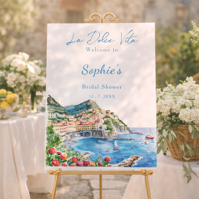 Italian Amalfi Coast Bridal Shower Welcome Sign (Creator Uploaded)