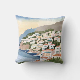 Italian Amalfi Coast Italy Mediterranean Europe Throw Pillow