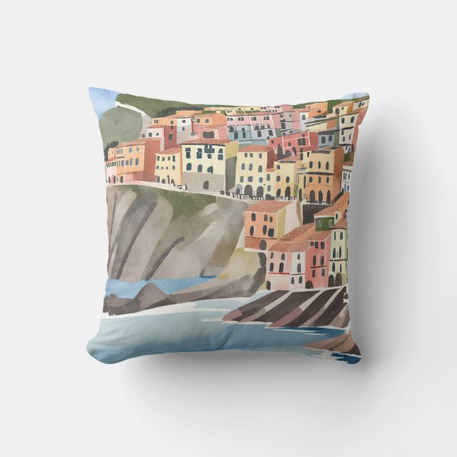 Italian Amalfi Coast Italy Mediterranean  Throw Pillow (Front)