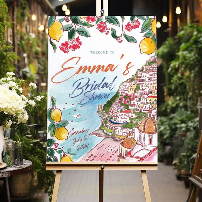 Italian Amalfi Coast Positano Wedding Welcome Sign (Creator Uploaded)