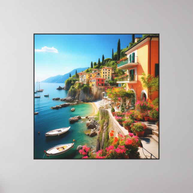 Italian Amalfi Coast Stretched Canvas Wall Art   (Front)