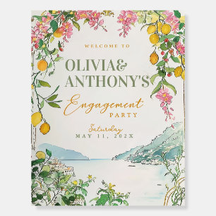 Italian Amalfi Coast Wedding Welcome Sign Lemon