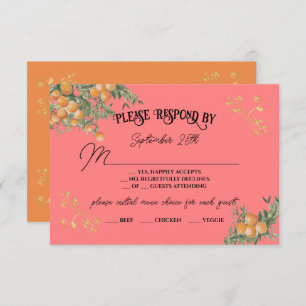 Italian Amalfi Coastal Oranges RSVP response Invitation
