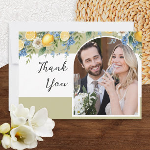 Italian Amalfi Lemon Arch Custom Photo Wedding Thank You Card
