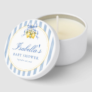 Italian Amalfi Lemon Blue Striped Baby Shower Mini Candle Favors
