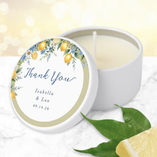 Italian Amalfi Lemon Mediterranean Custom Wedding Mini Candle Favors