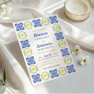 Italian Amalfi Lemon Tile Wedding Invitation