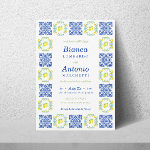 Italian Amalfi Lemon Tile Wedding Invitation