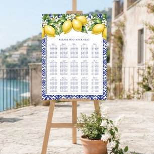 Italian Amalfi Lemon Wedding Seating Chart Foam Board