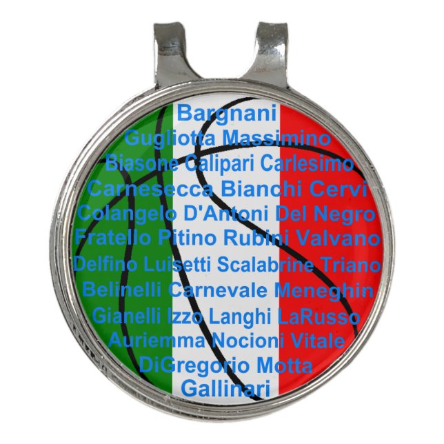 Italian American Basketball Players Golf Hat Clip (Front)