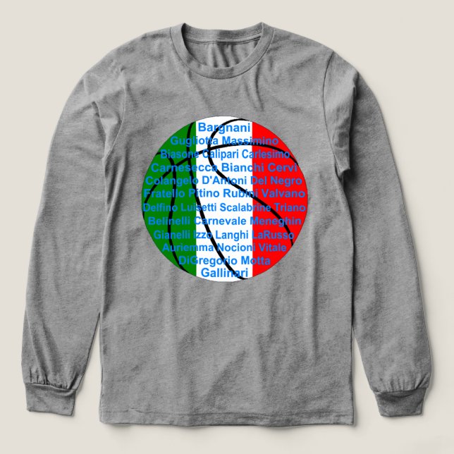 Italian American Basketball Players Tri-Blend Shirt (Design Front)