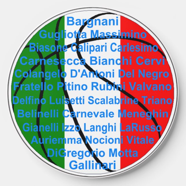 Italian American Basketball Players Wireless Charger (Front)
