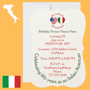 Italian American Birthday Invitation