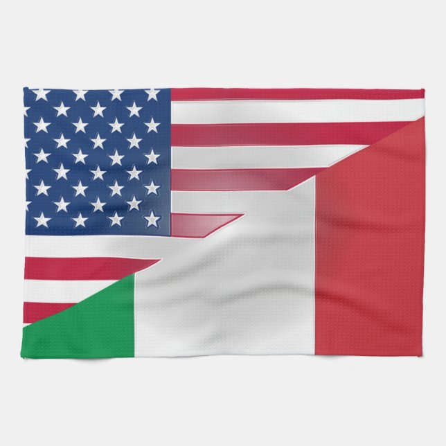 Italian American Cloth Flag 16" x 24" (Horizontal)