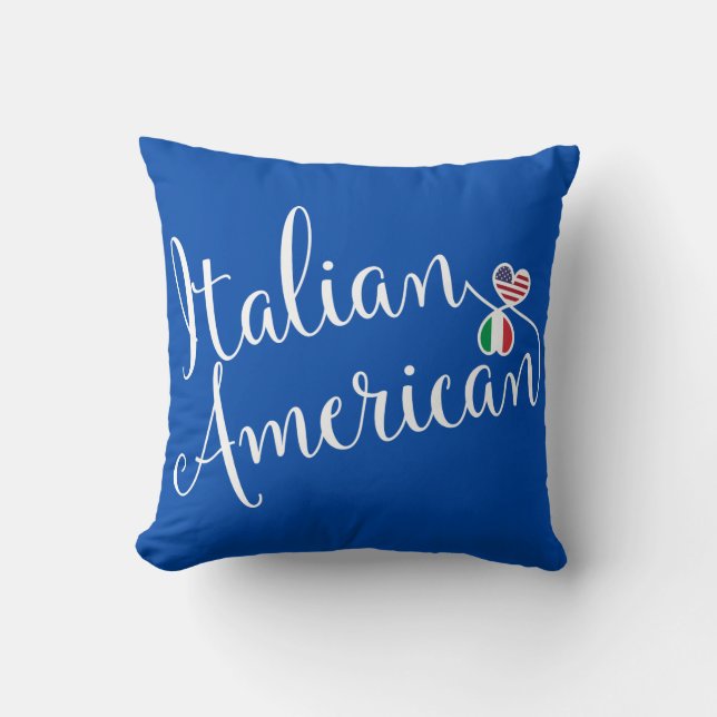 Italian American Entwined Hearts Throw Cushion (Front)