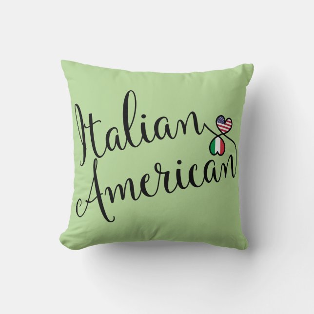 Italian American Entwined Hearts   Throw Pillow (Front)