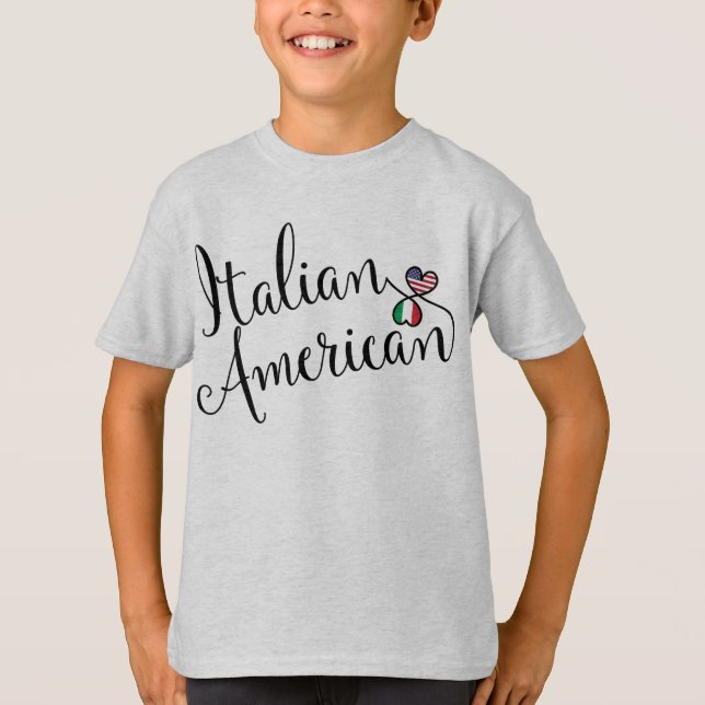 Italian American Entwinted Hearts T-Shirt (Front)