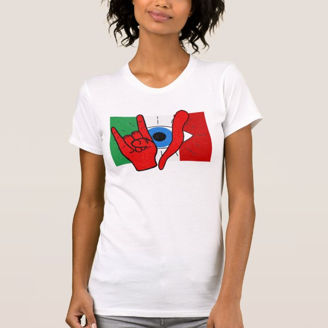 Italian American Evil Eye il Malocchio Maloik Malo T-Shirt (Front)